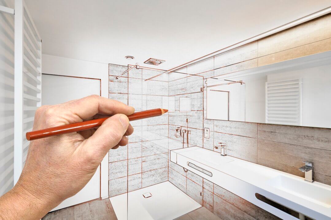 Drawing renovation of a luxury bathroom